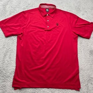 FootJoy Performance Polo Mens XL Solid Red Stretch Pickleball Golf Shirt
